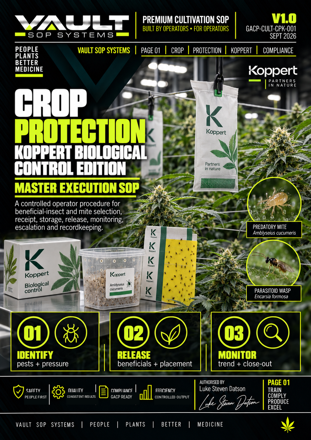 Vault SOP Systems Crop Protection Koppert Biological Control Edition Master Execution SOP cover, V1.0