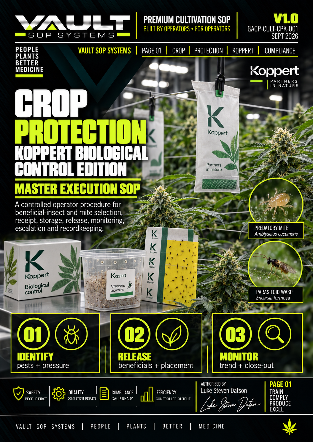 Vault SOP Systems Crop Protection Koppert Biological Control Edition Master Execution SOP cover, V1.0