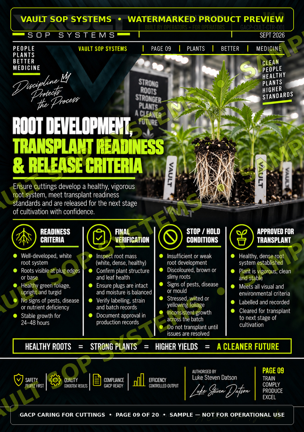 Watermarked internal sample page from Caring for Cuttings, page 9 of 20