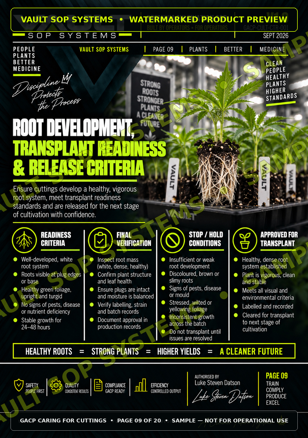 Watermarked internal sample page from Caring for Cuttings, page 9 of 20