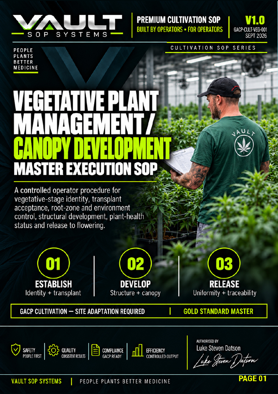 GACP Vegetative Plant Management and Canopy Development master SOP